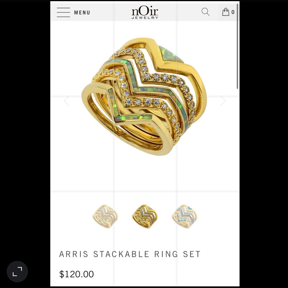 nOir jewelry set of stacking rings 4 of 5 NWT